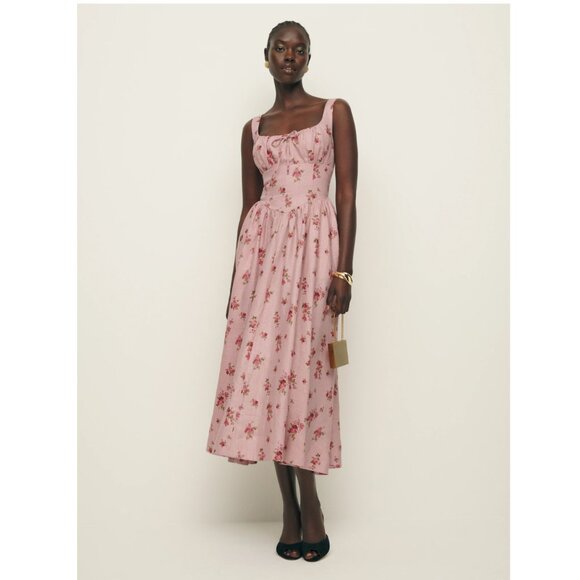 Reformation Balia Linen Dress in TeaTime - Picture 5 of 13